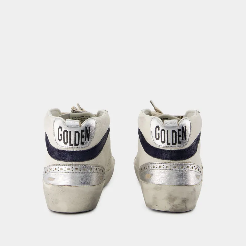 Mid Star Sneakers - Golden Goose Deluxe Brand - Leather - White