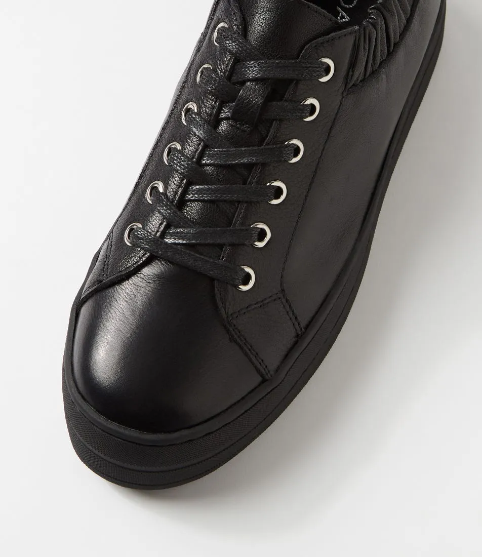 MIDAS Sully Black Leather Sneakers