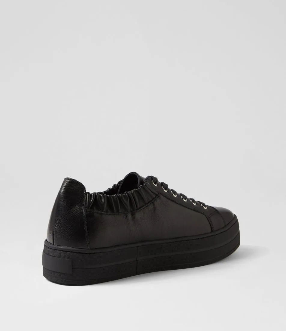 MIDAS Sully Black Leather Sneakers