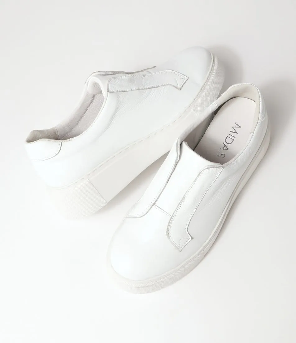 MIDAS Yeera White Leather Sneakers