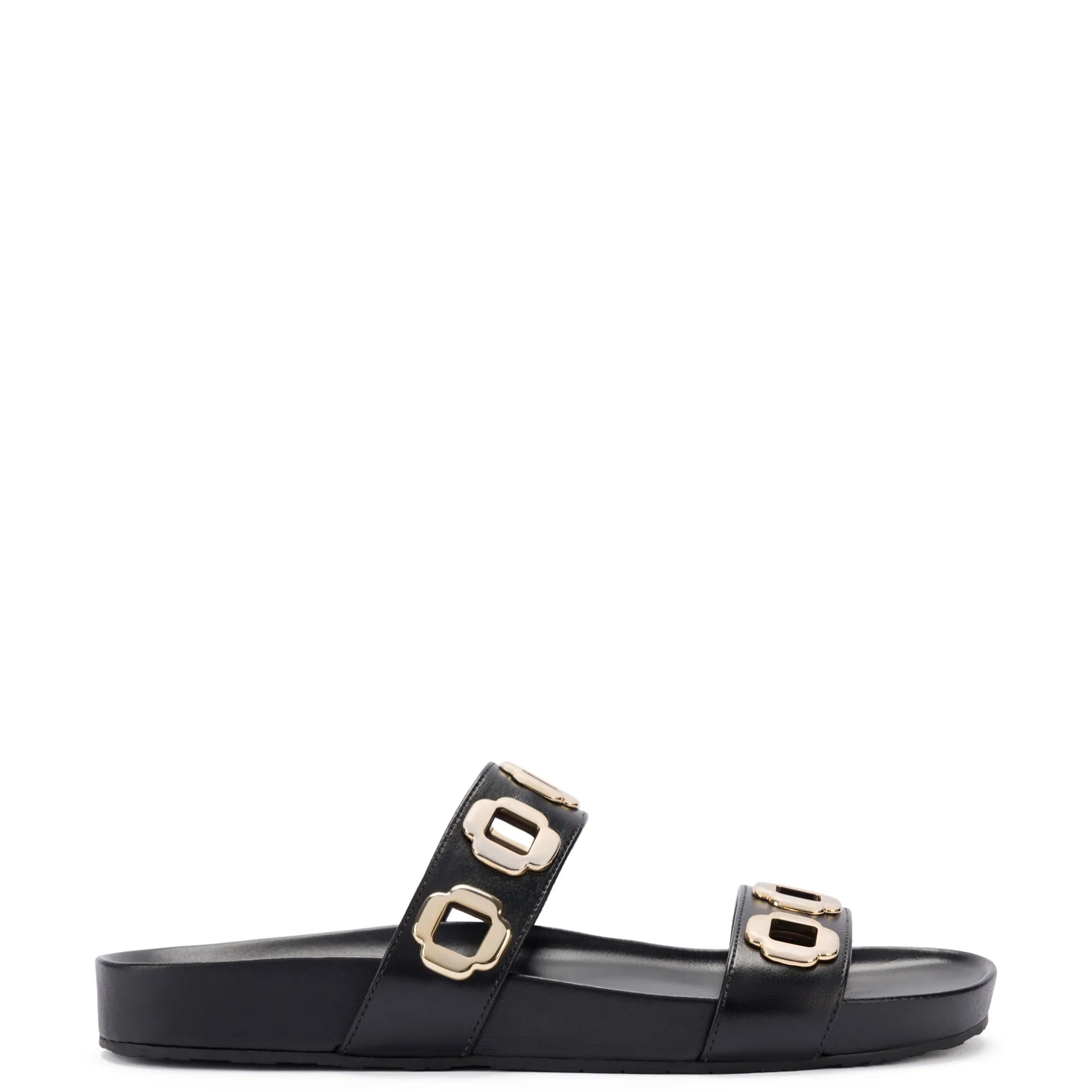 Milan Black Leather Slide.