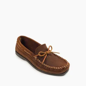 Men's Hardsole Leather Moccasins - Minnetonka Double Bottom Ruff