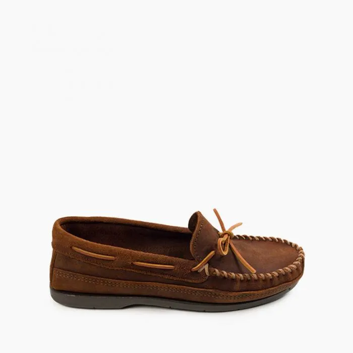 Men's Hardsole Leather Moccasins - Minnetonka Double Bottom Ruff