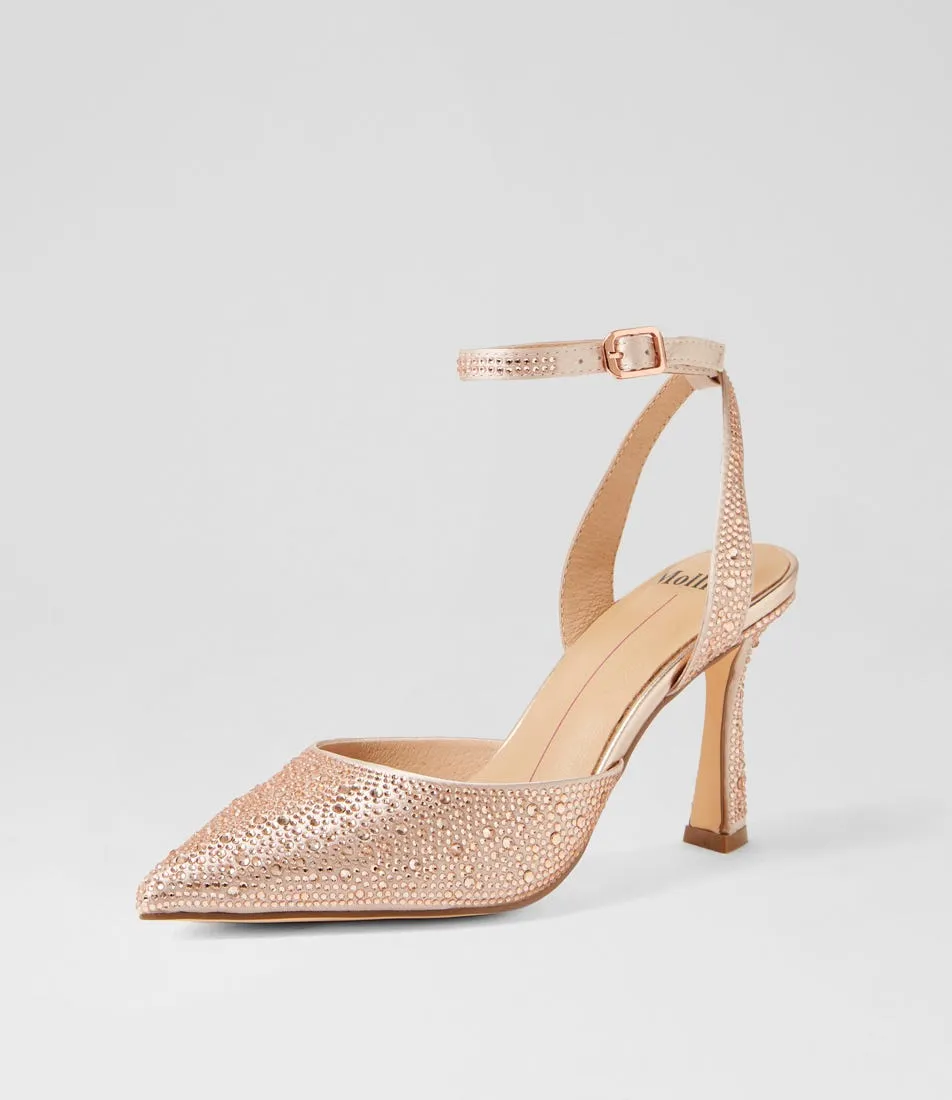 MOLLINI Teya Rose Gold Jewels Pump Heels