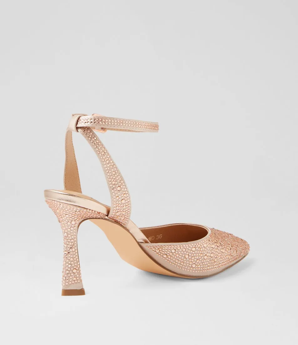 MOLLINI Teya Rose Gold Jewels Pump Heels