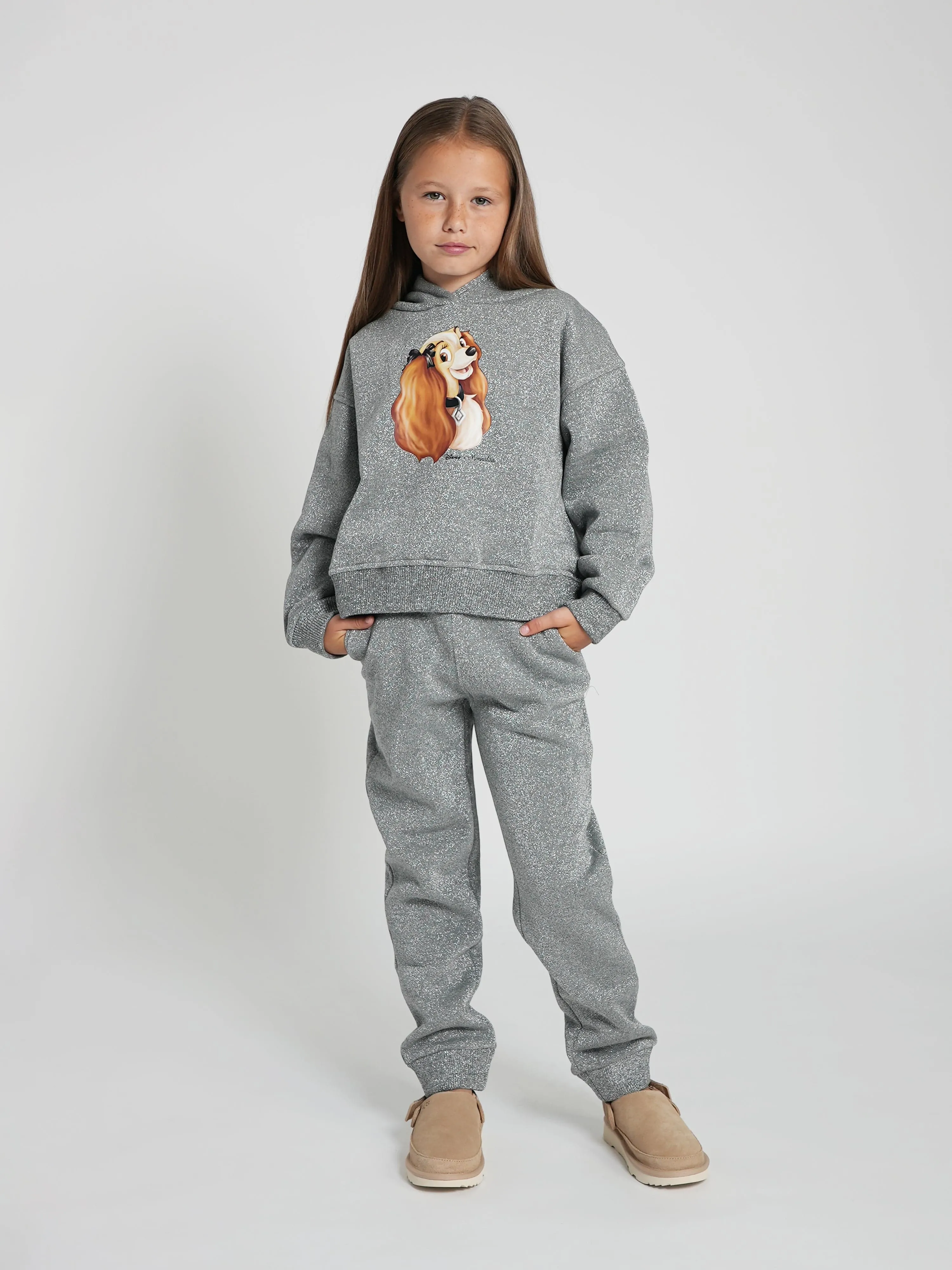 Monnalisa Girls Bow Joggers in Grey