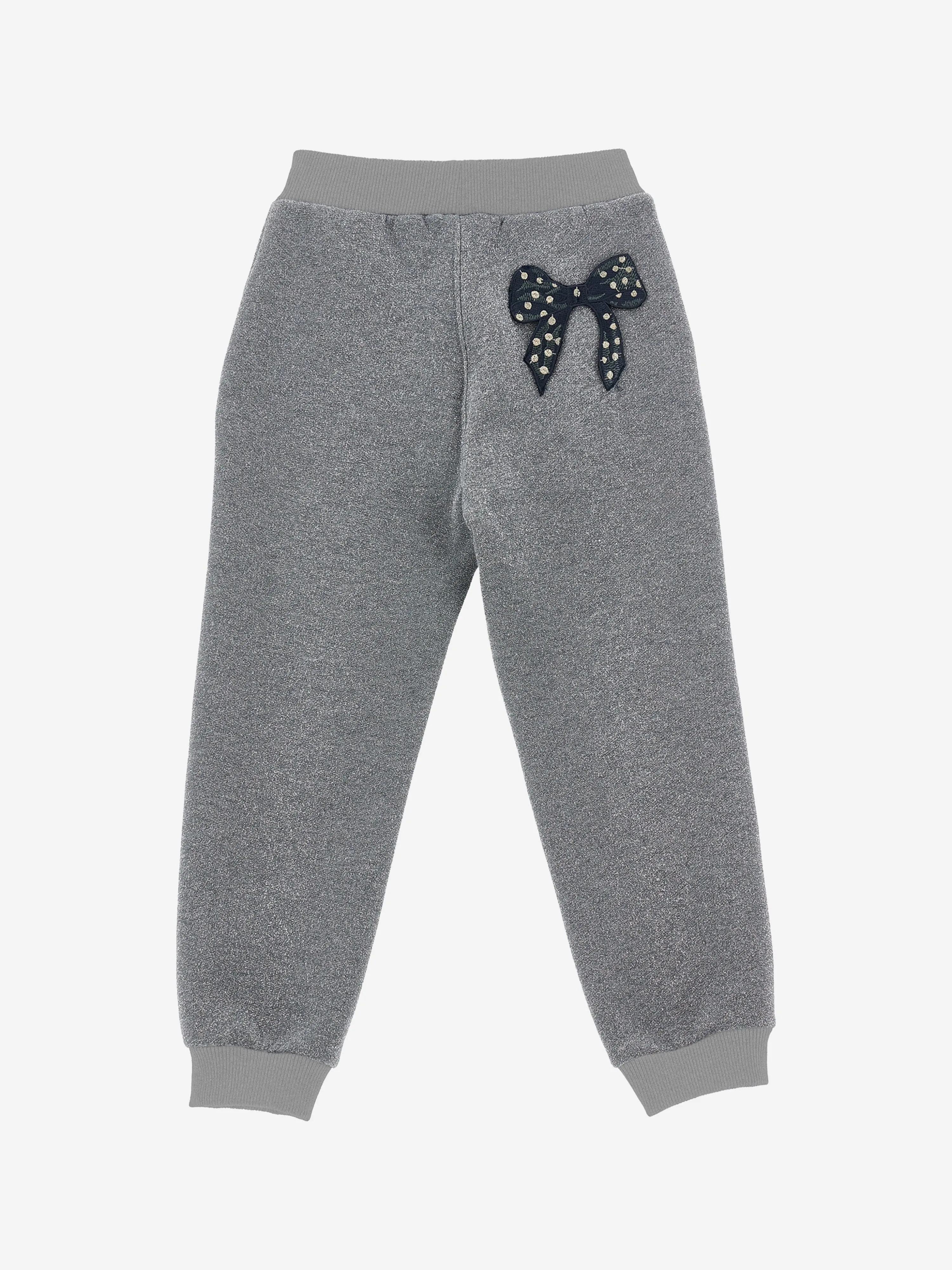 Monnalisa Girls Bow Joggers in Grey