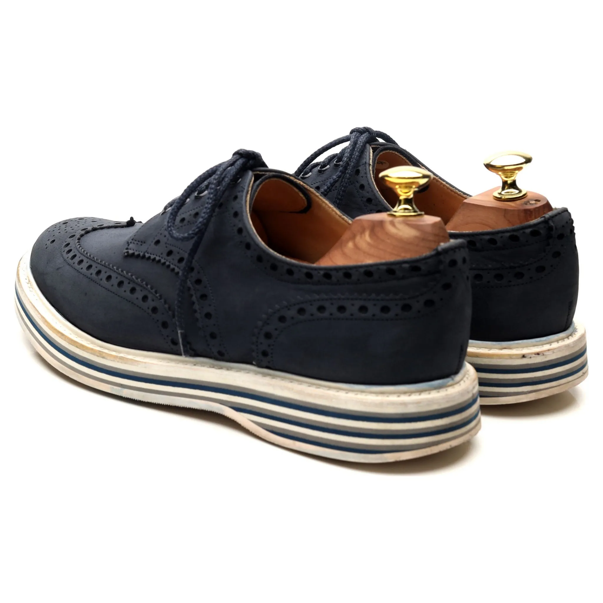 'Naburn 3' Navy Blue Suede Nubuck Derby UK 7.5 F