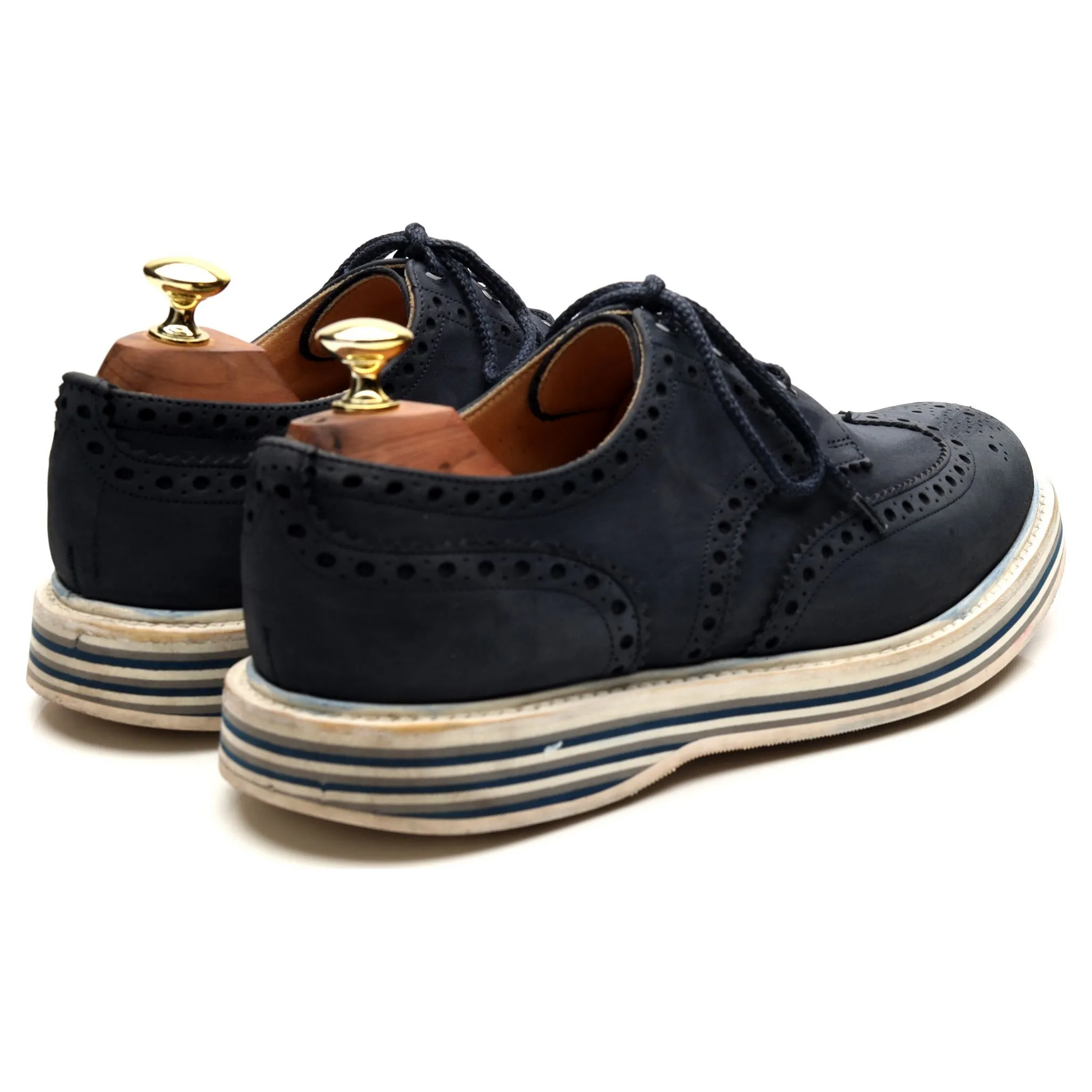 'Naburn 3' Navy Blue Suede Nubuck Derby UK 7.5 F