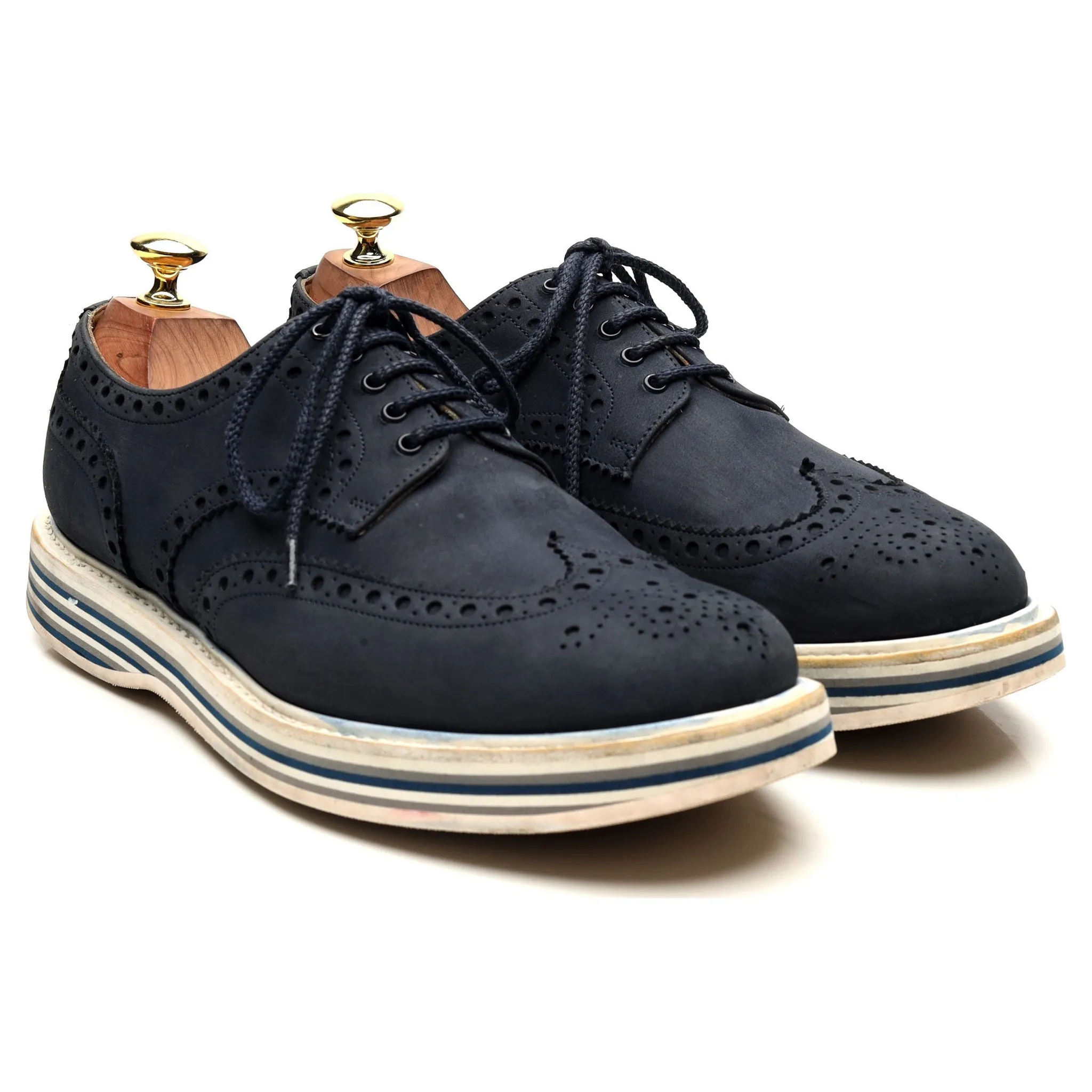 'Naburn 3' Navy Blue Suede Nubuck Derby UK 7.5 F