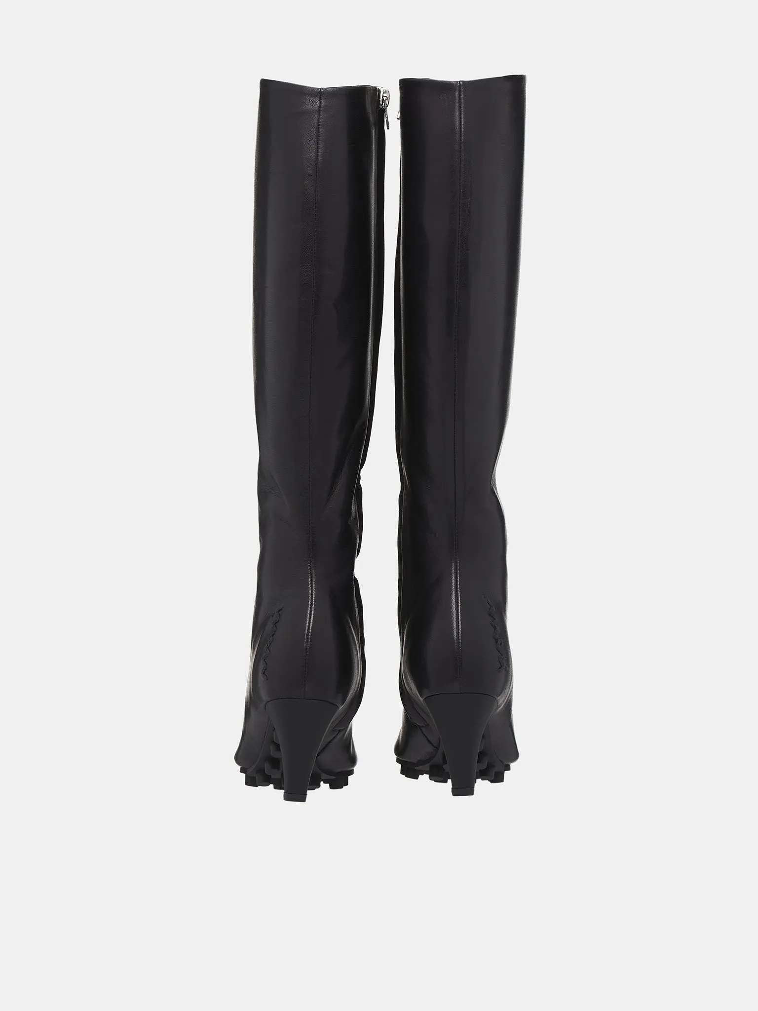 Nappa Knee-High Spike Boots (STMS012106-P3628-BLACK)