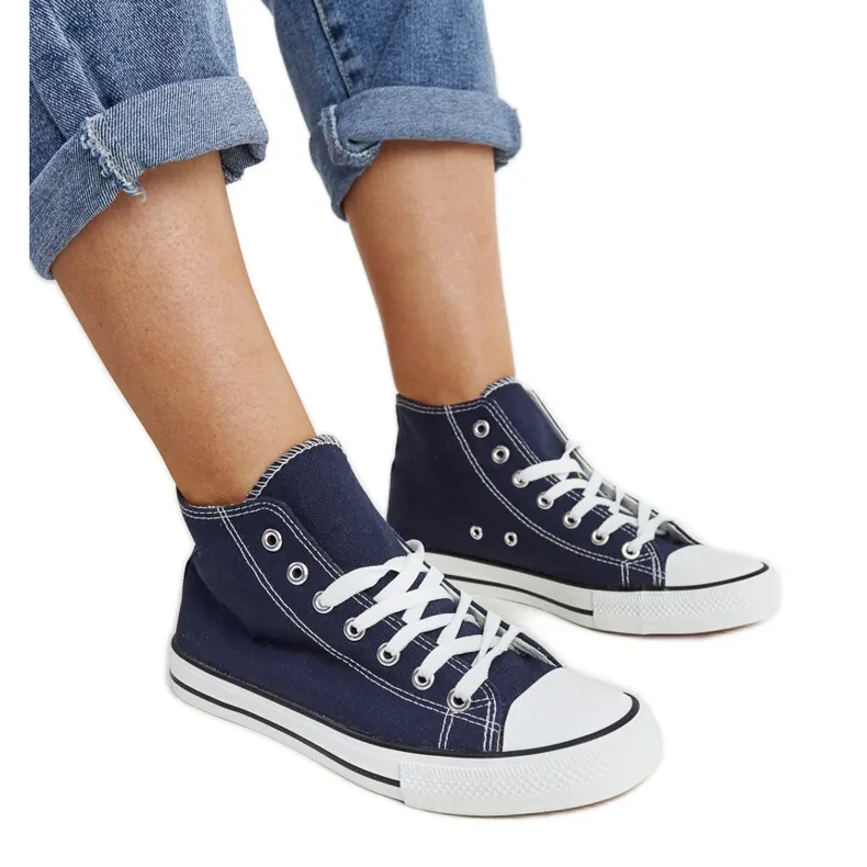 Navy blue Eliska high-top sneakers