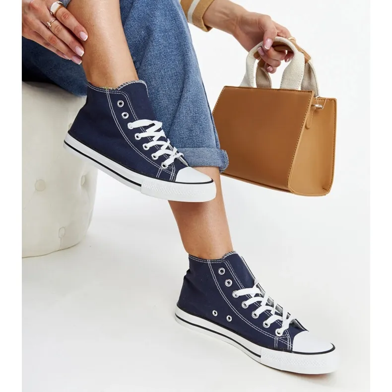 Navy blue Eliska high-top sneakers