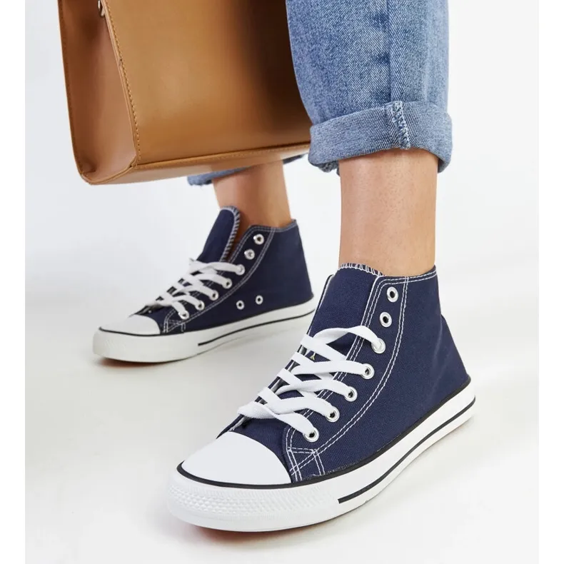 Navy blue Eliska high-top sneakers