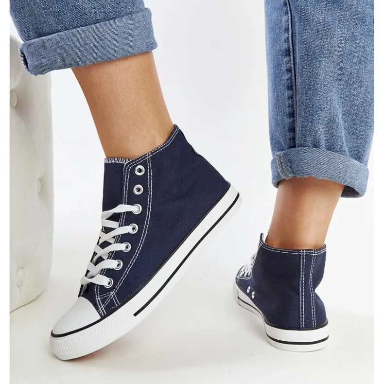 Navy blue Eliska high-top sneakers