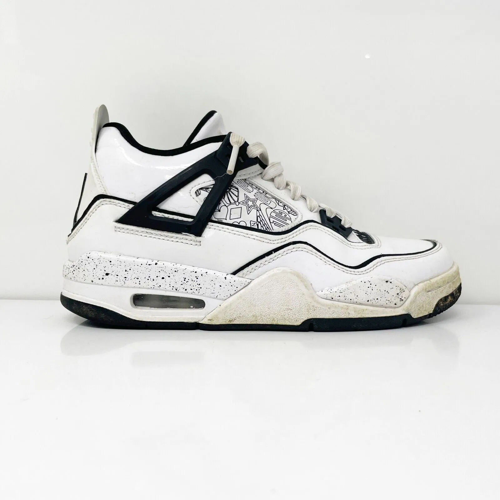 Nike Boys Air Jordan 4 DC4101-100 White Basketball Shoes Sneakers Size 6Y