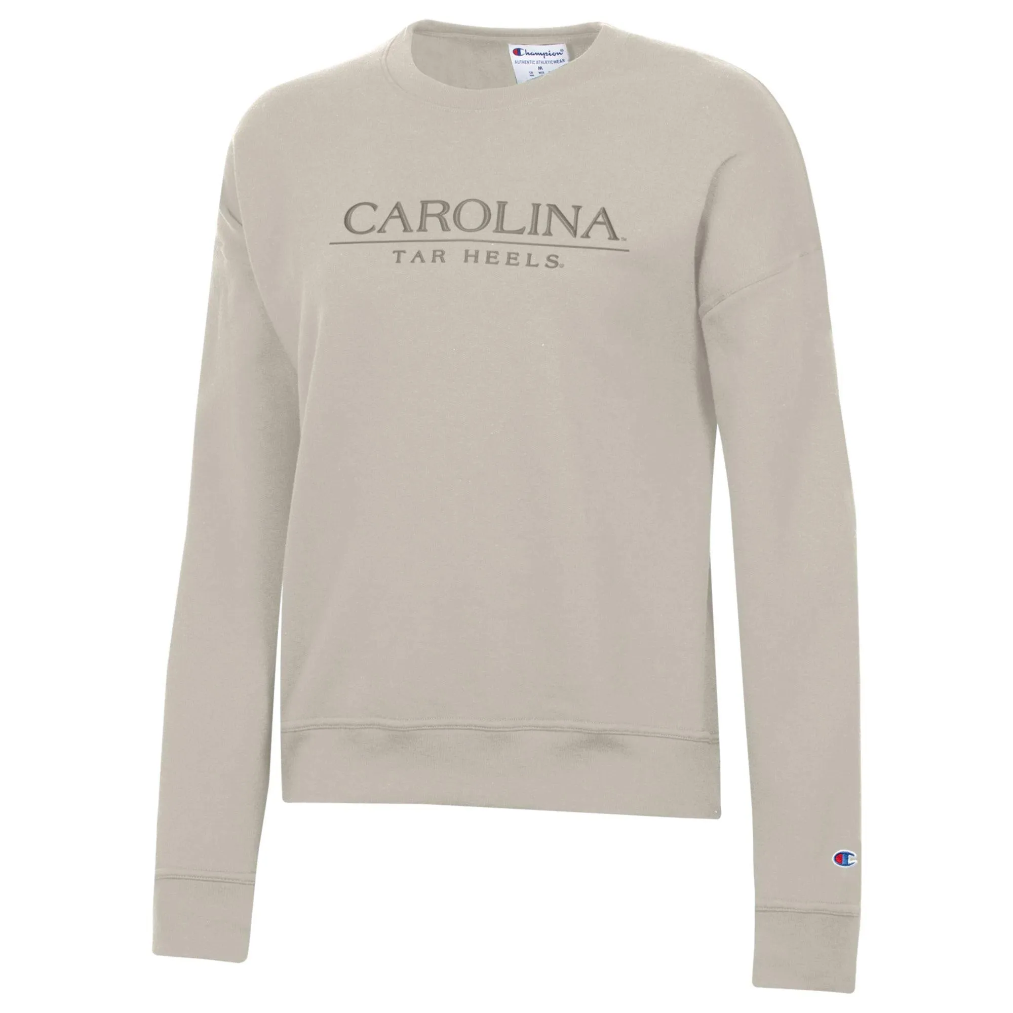 North Carolina Tar Heels Women's Beige Embroidered Sweatshirt by Champion