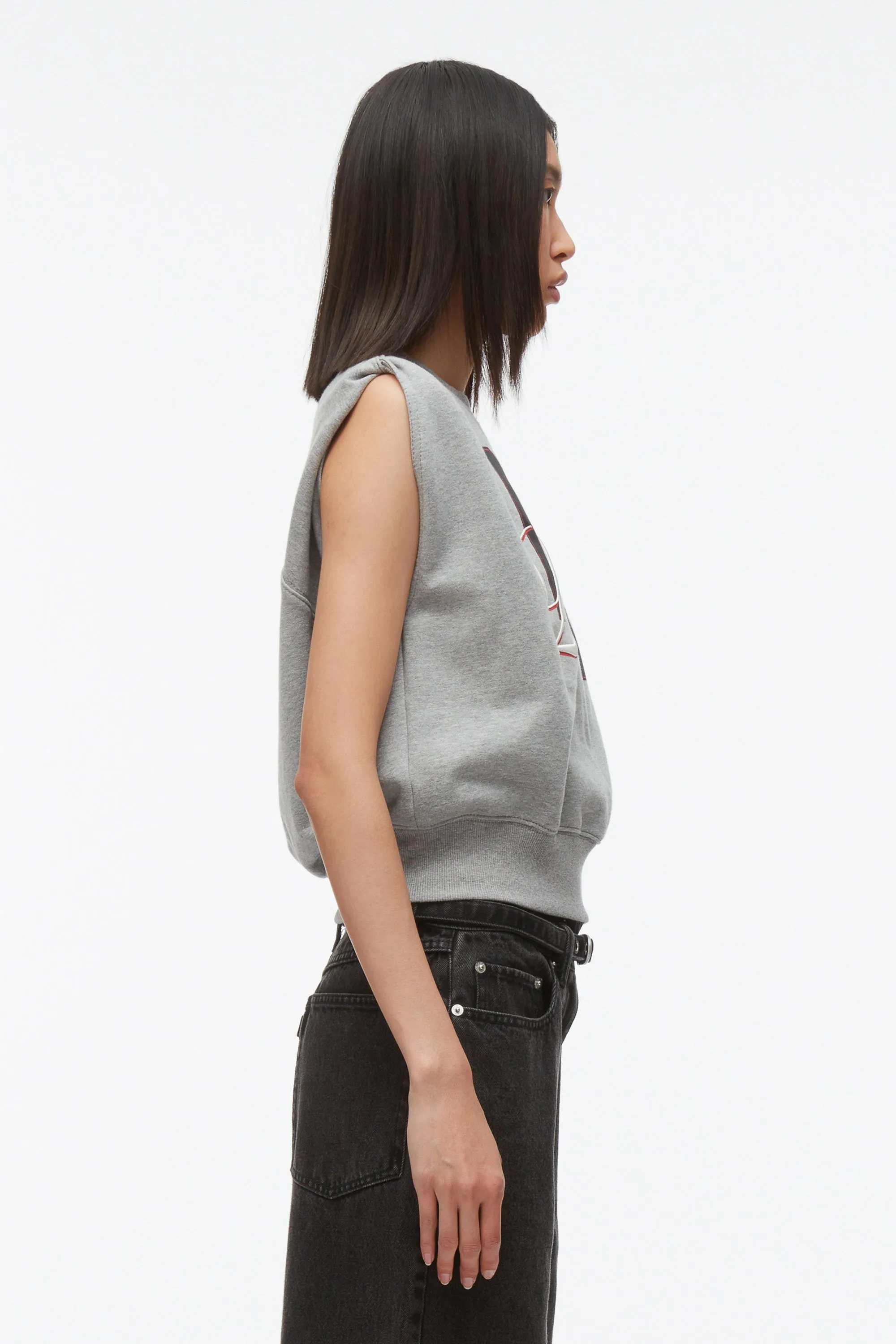 NY Lover Sleeveless Cropped Sweatshirt