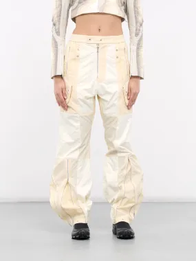 Nylon Tech Check Trousers (12002-CREAM)