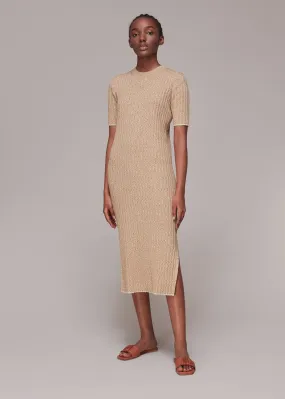 Oatmeal Eva Rib Knit Midi Dress