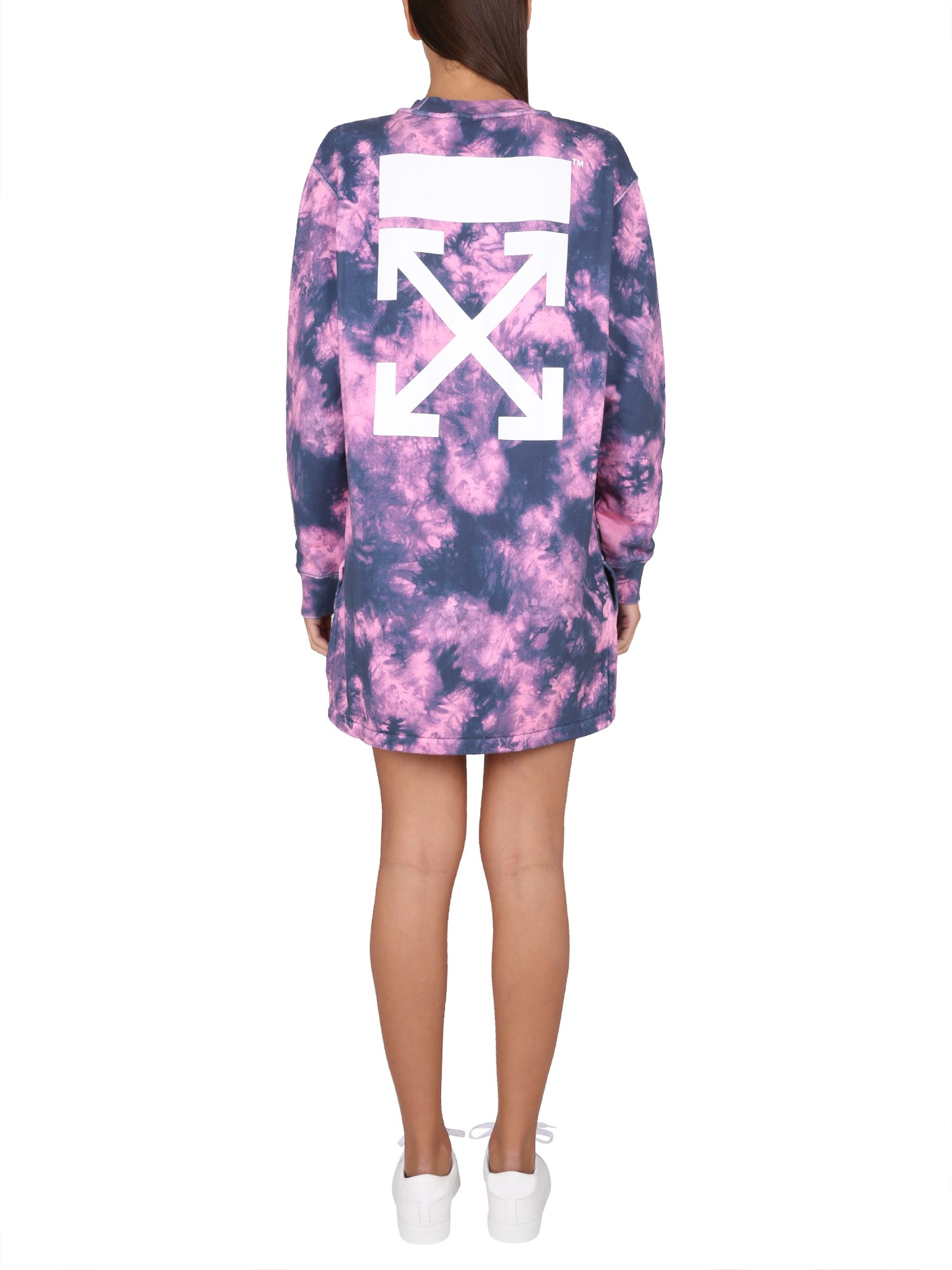 Off-White Cotton Sweatshirt Dress - Shop Now