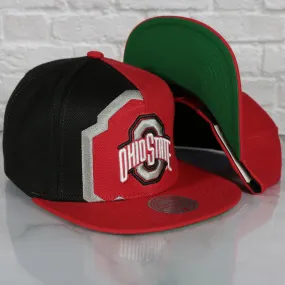 Ohio State Buckeyes Vintage Snapback Hat by Mitchell and Ness - Retroline Logo Outline Snap Cap