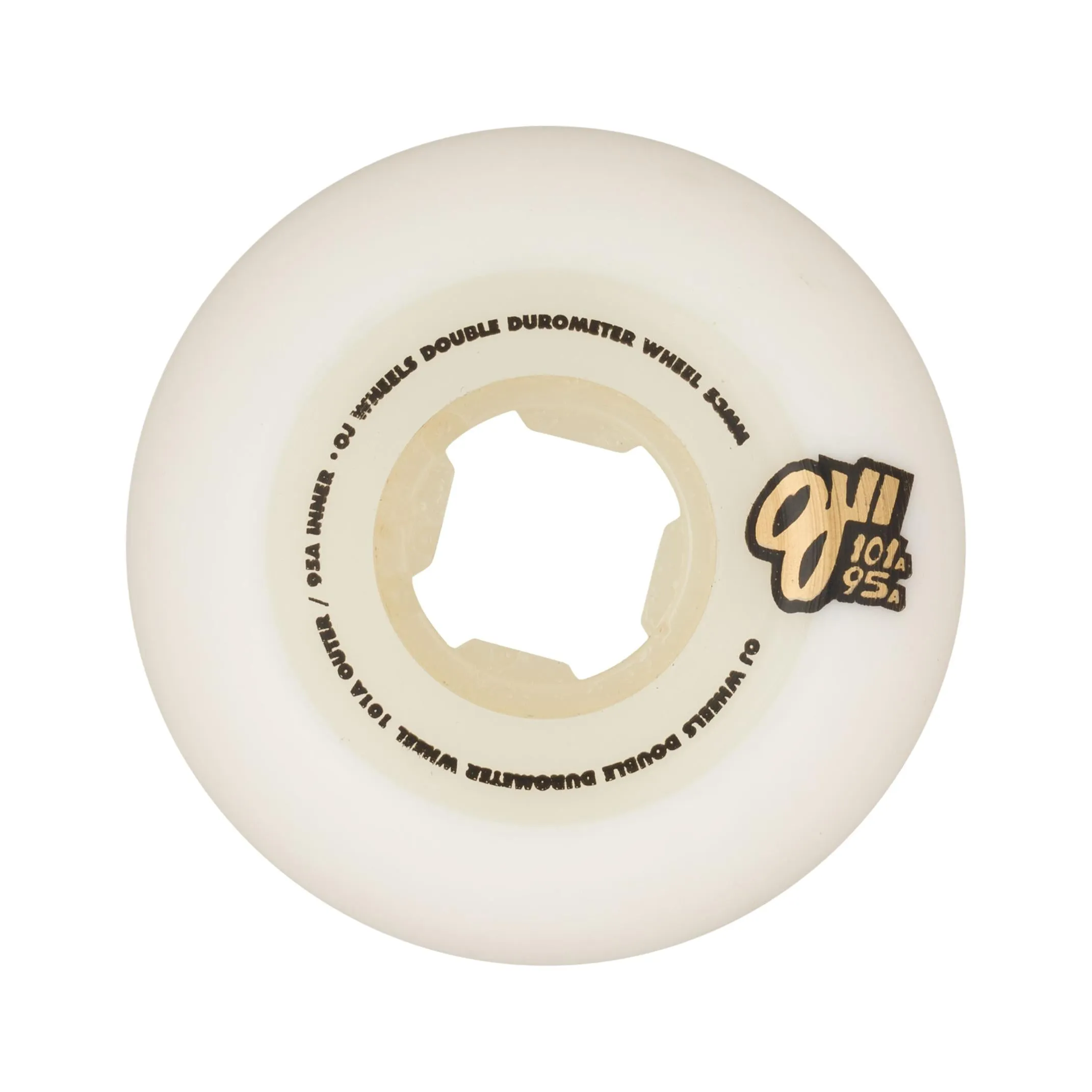 OJ Double Duro White Mini Combo Wheels 53mm 101a/95a - compact wheels for street skating