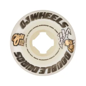 OJ Double Duro White Mini Combo Wheels 53mm 101a/95a - compact wheels for street skating