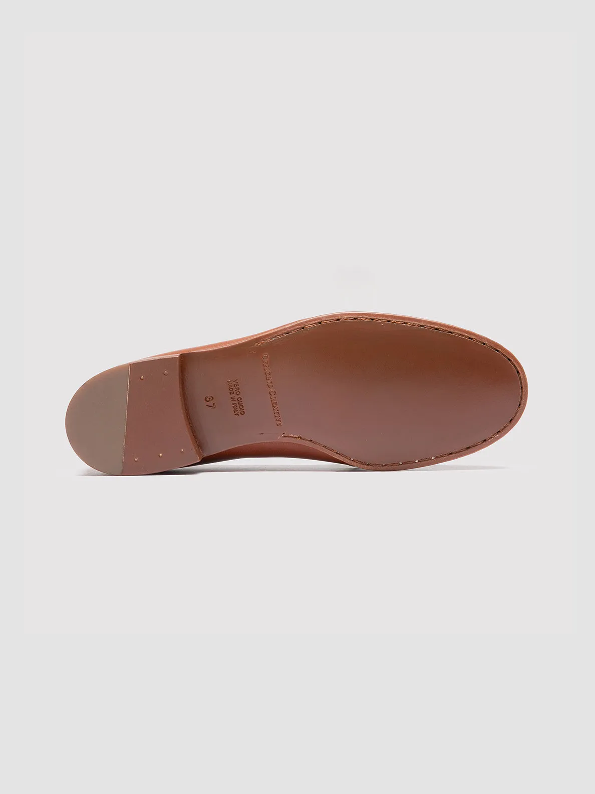 OLIVER 102 - Brown Leather Ballerina Shoes