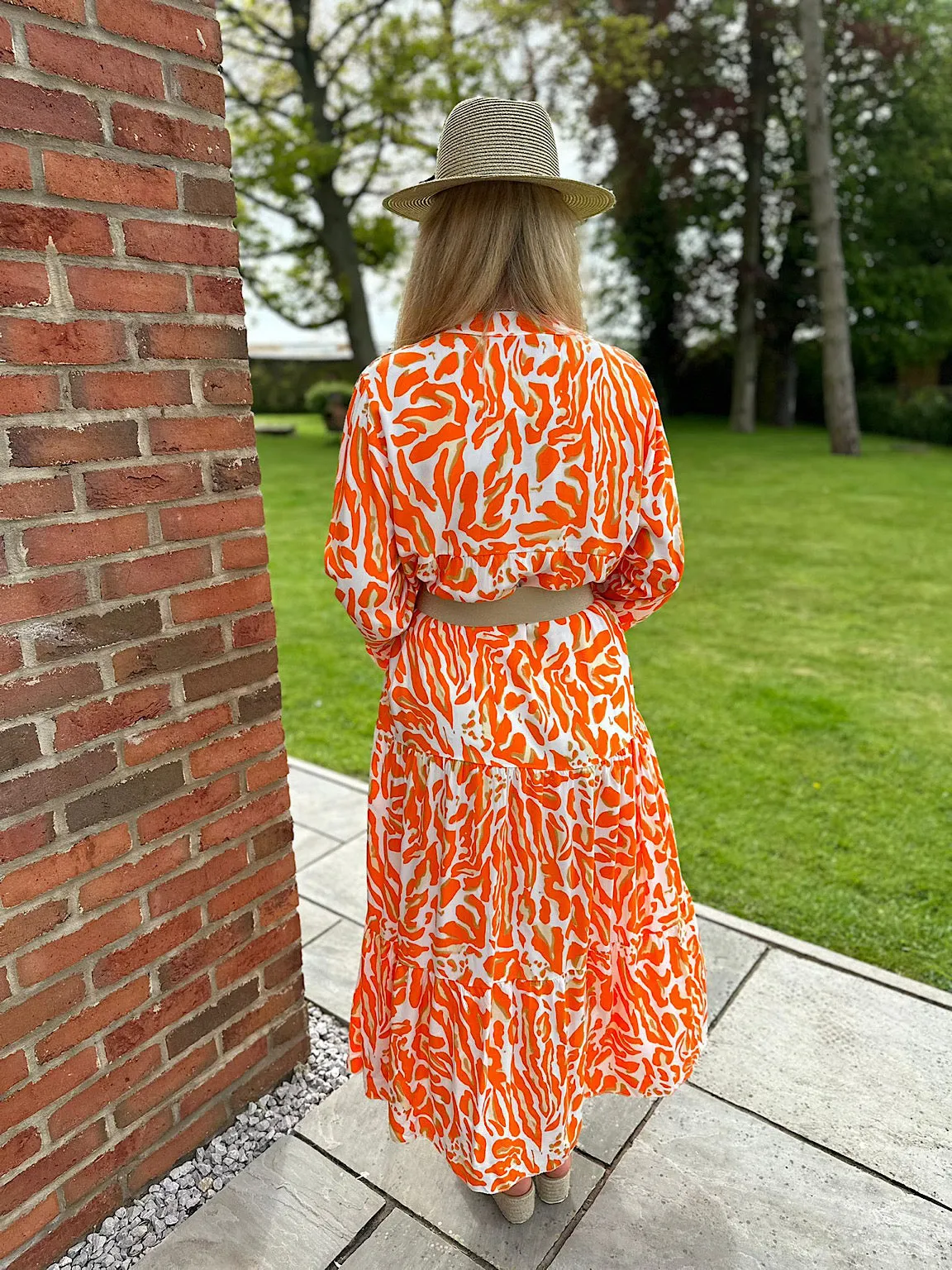 Orange Floral Print Maxi Dress - Suzie