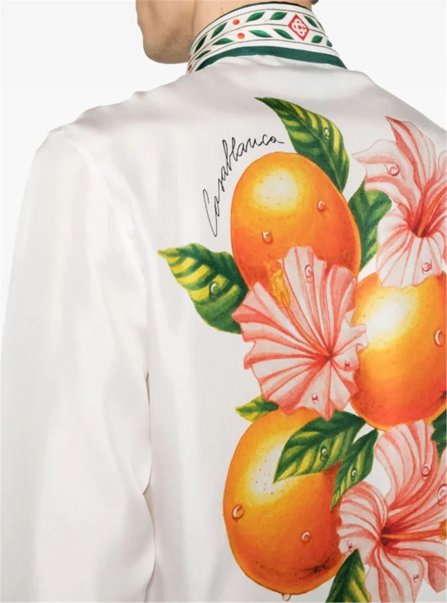 Oranges in Bloom Silk Blouse