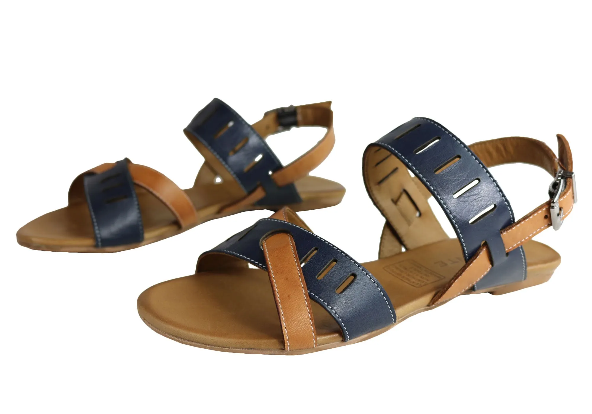 Orizonte Toto Womens European Leather Comfortable Flat Fashion Sandals