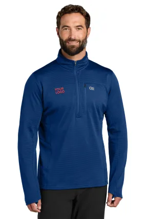 Outdoor Research Tech Grid 1/4-Zip Custom Fleeces, Galaxy Blue