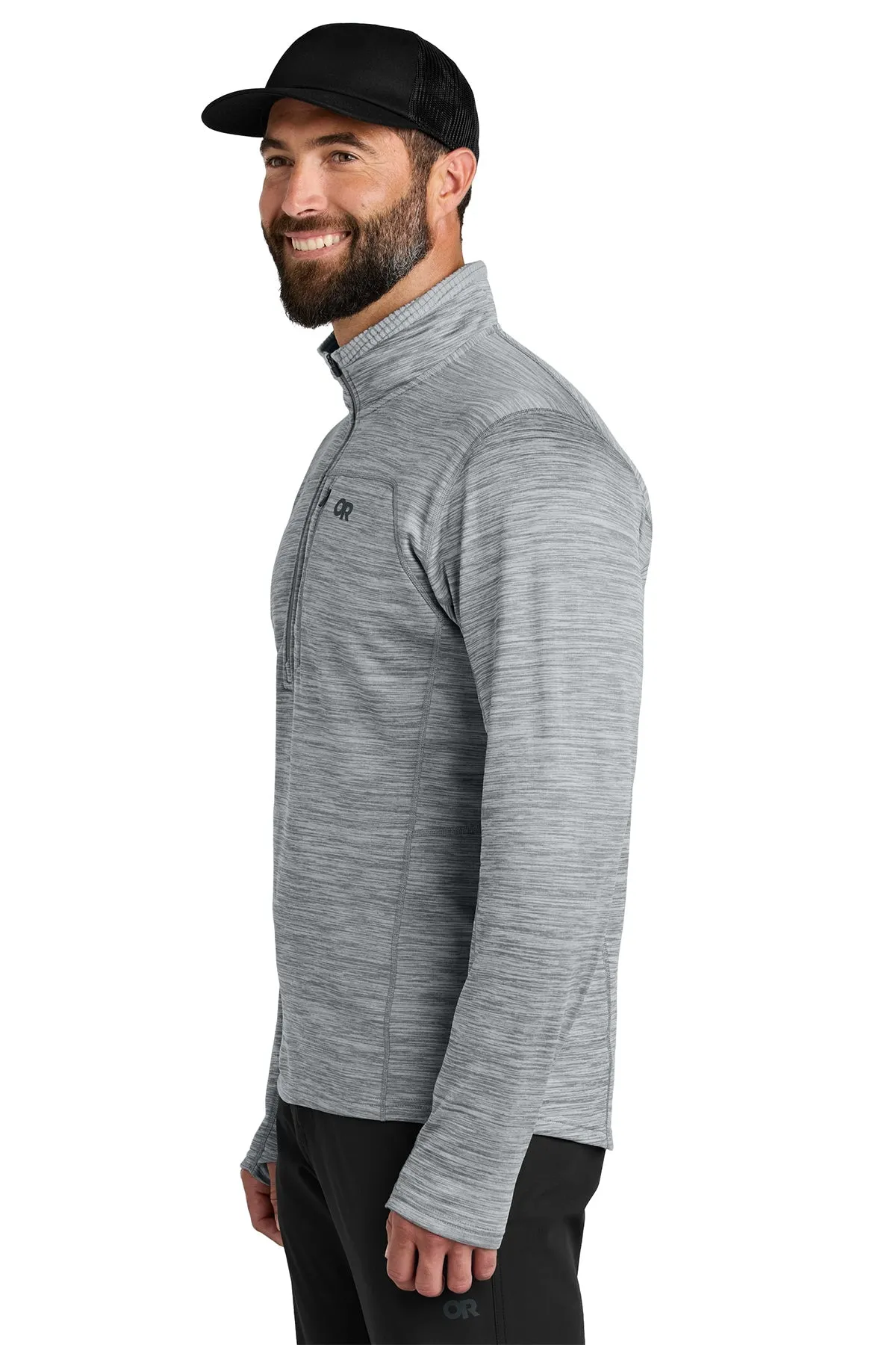 Outdoor Research Tech Grid 1/4-Zip Custom Fleeces, Grey Heather