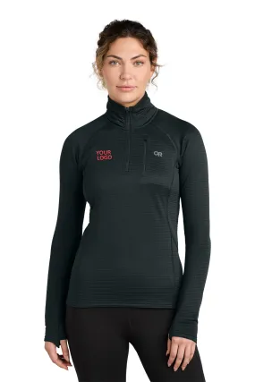 Outdoor Research Womens Tech Grid 1/4-Zip Custom Fleeces, Black