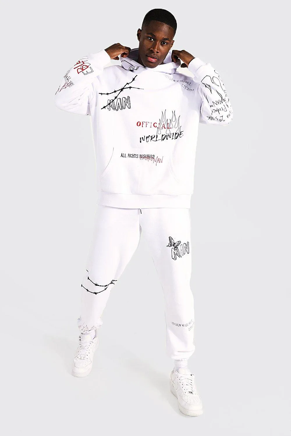 Oversized Graffiti Athletic Tracksuit