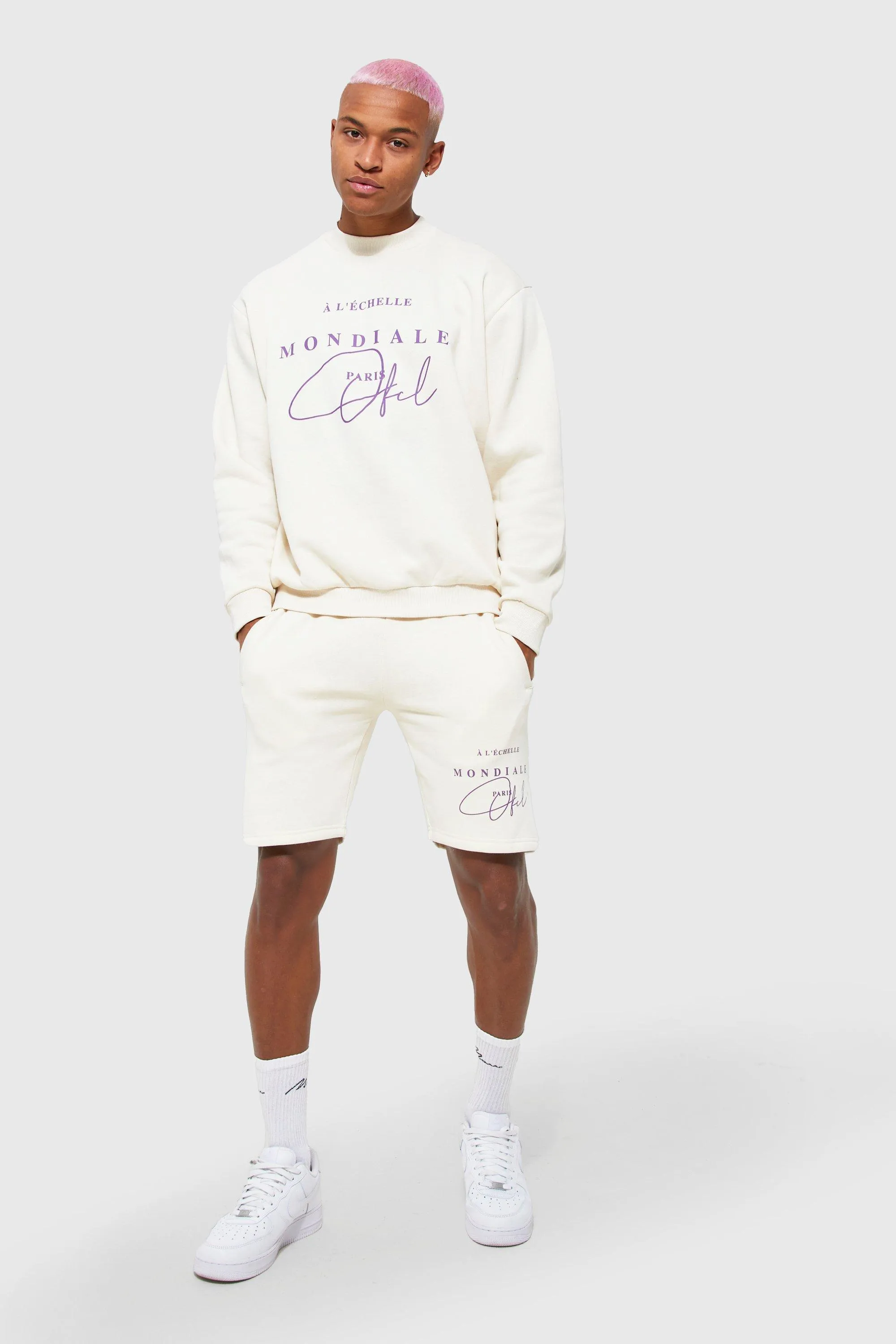 Oversized Ofcl Sweatshirt Short Tracksuit | boohooMAN UK