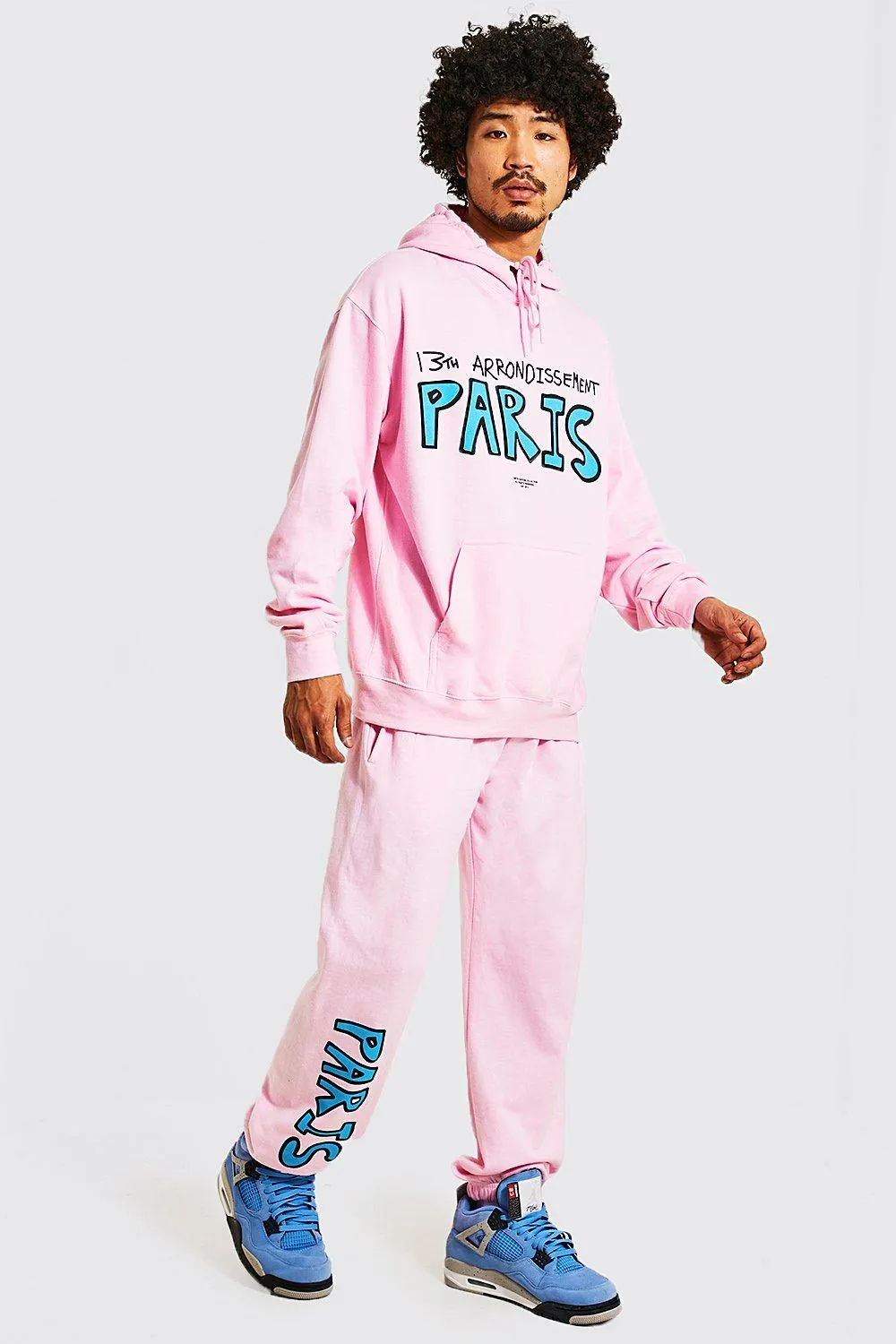 Oversized Paris Hooded Tracksuit | boohooMAN UK