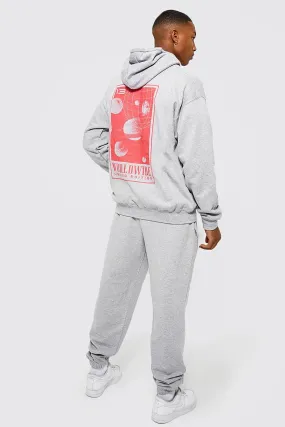 Oversized Worldwide Graphic Hooded Tracksuit | boohooMAN UK