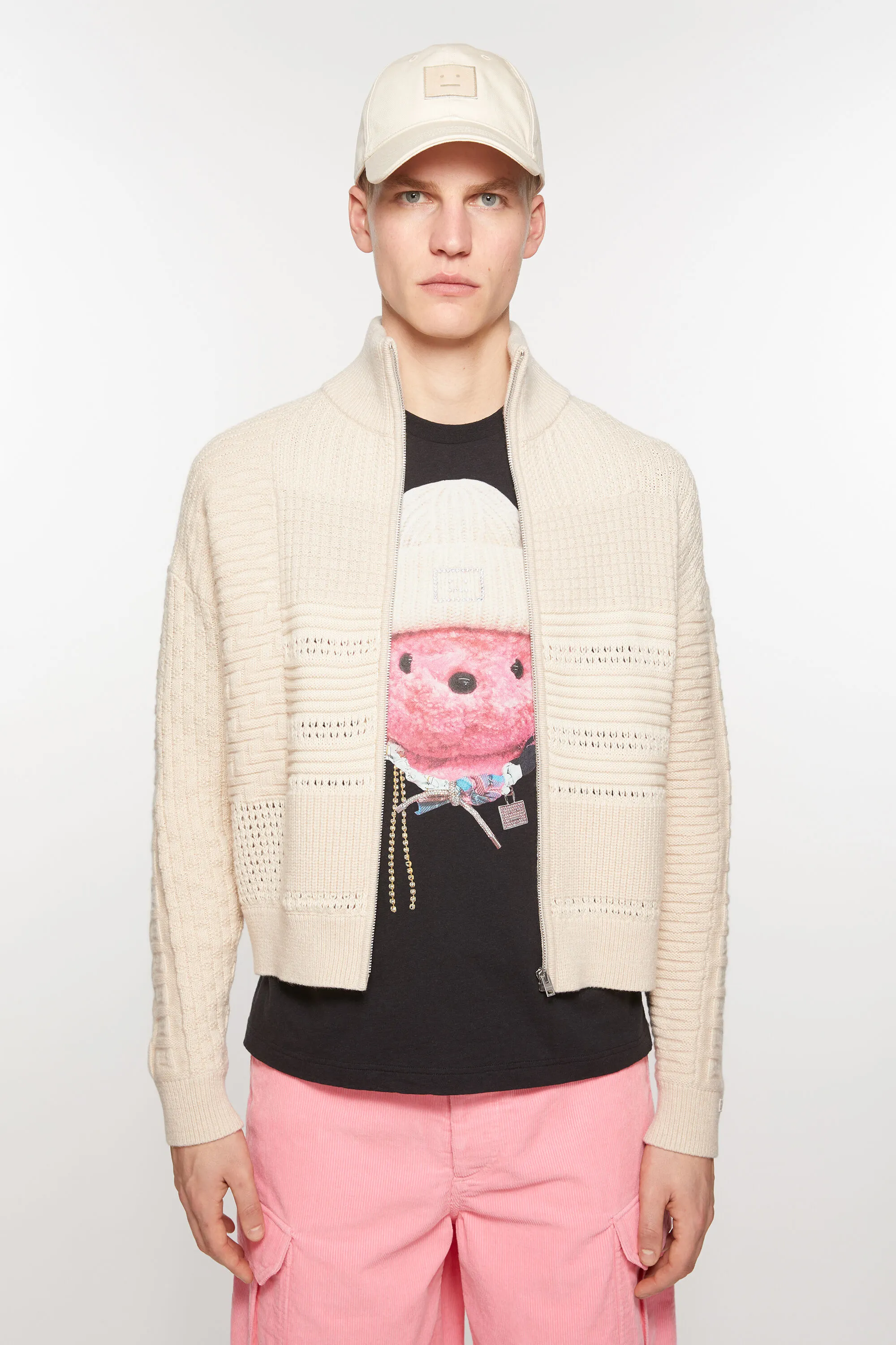 Patchwork knit cardiganUnisex 