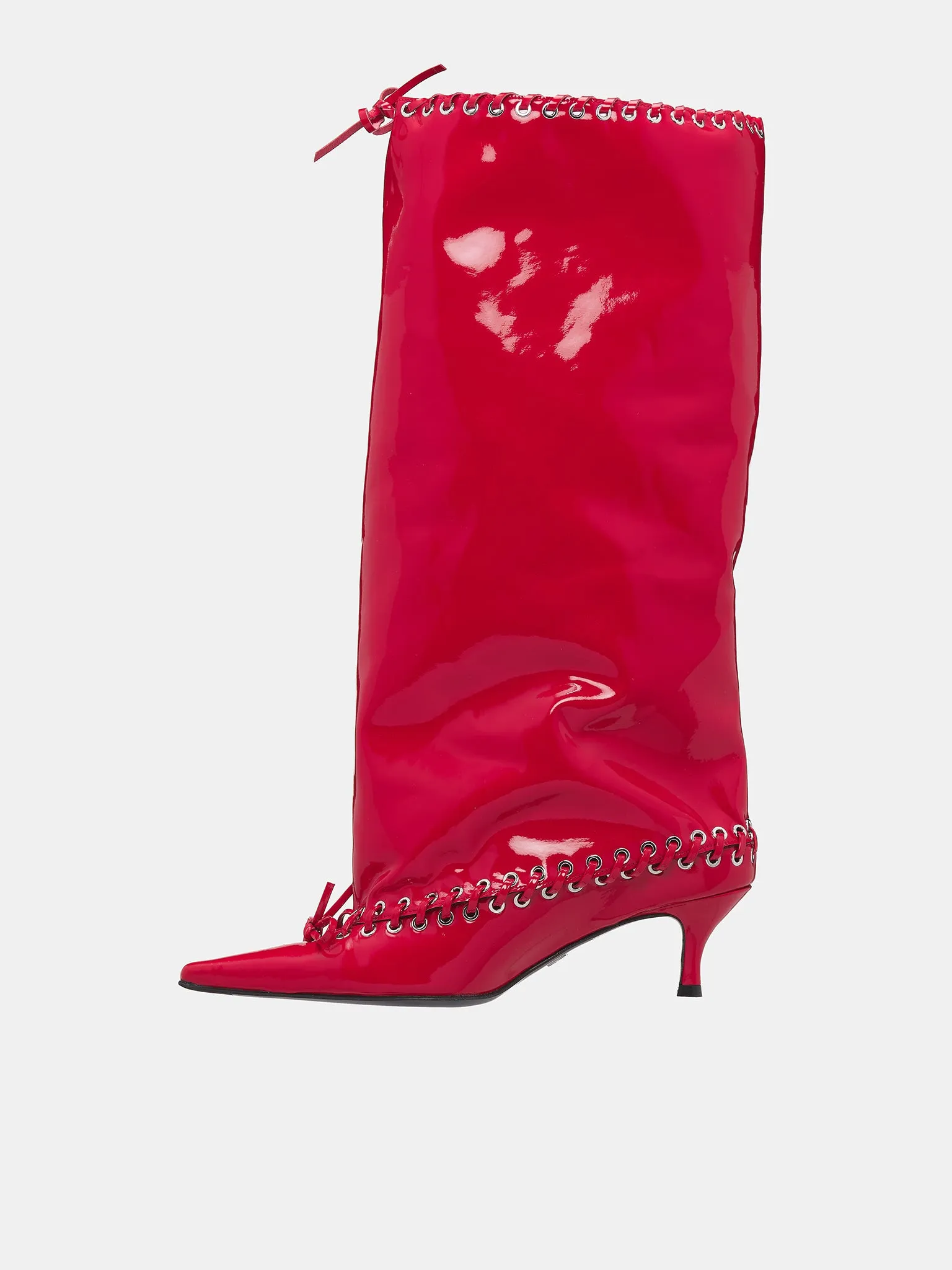 Patent Level Knee Boots (SH07-PATENT-RED)