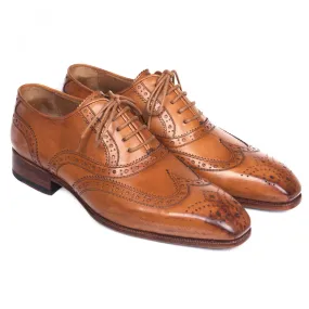 PPL Leather Wingtip Oxfords Shoes Cognac