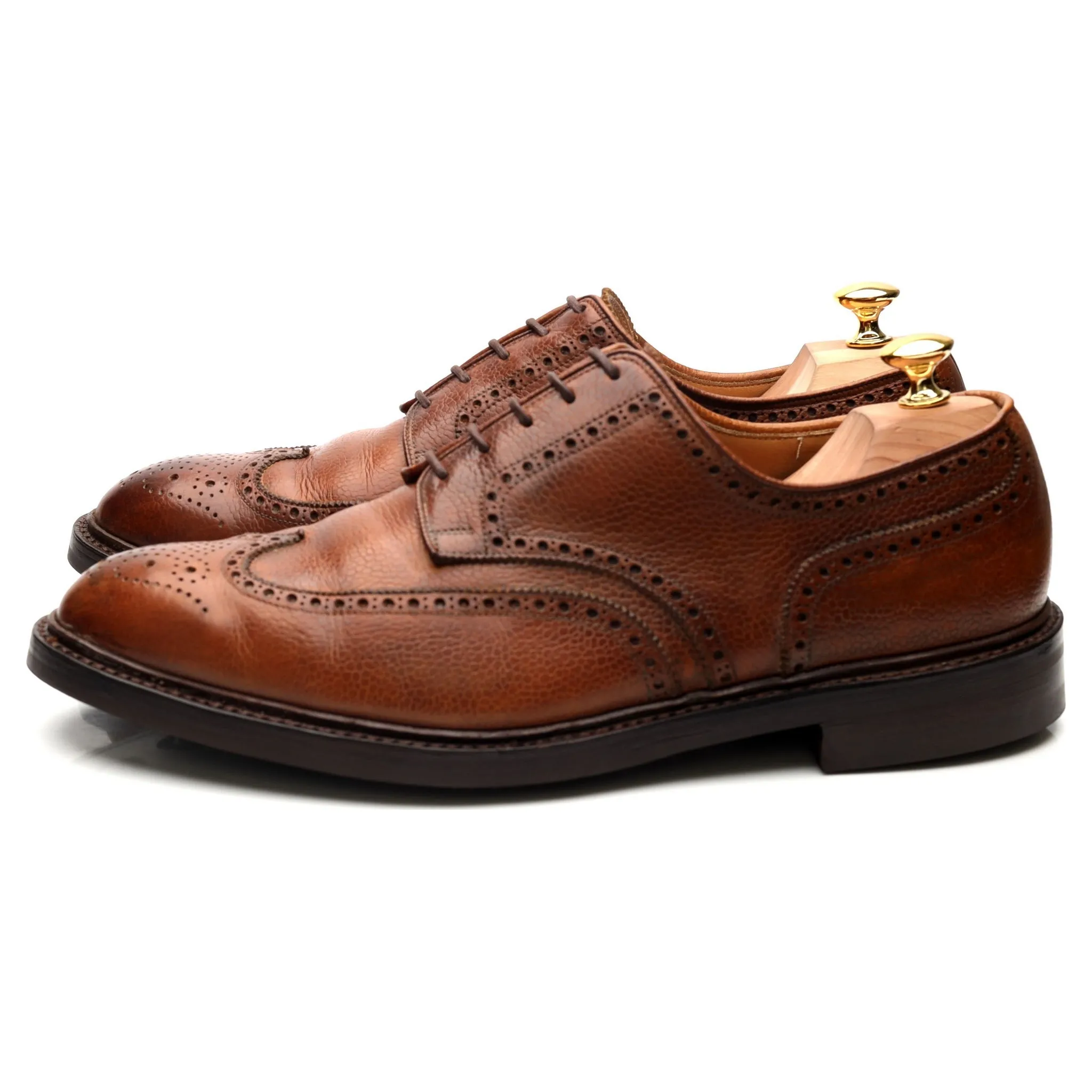 'Pembroke' Tan Brown Leather Derby Brogues UK 11 E