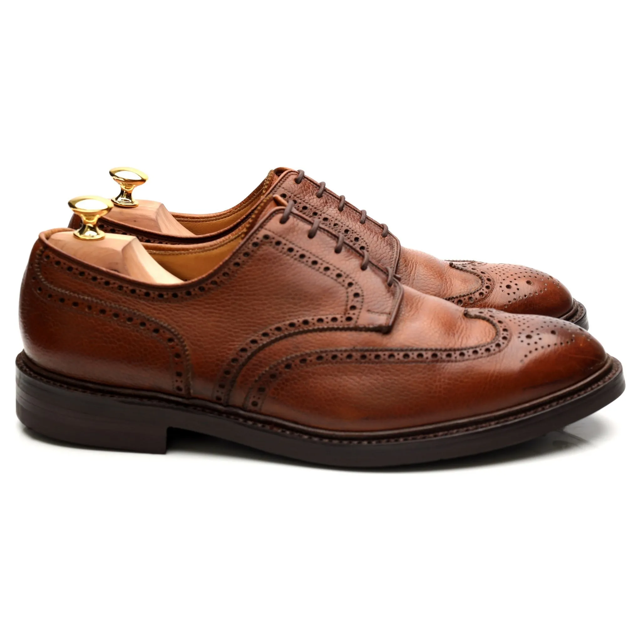 'Pembroke' Tan Brown Leather Derby Brogues UK 11 E