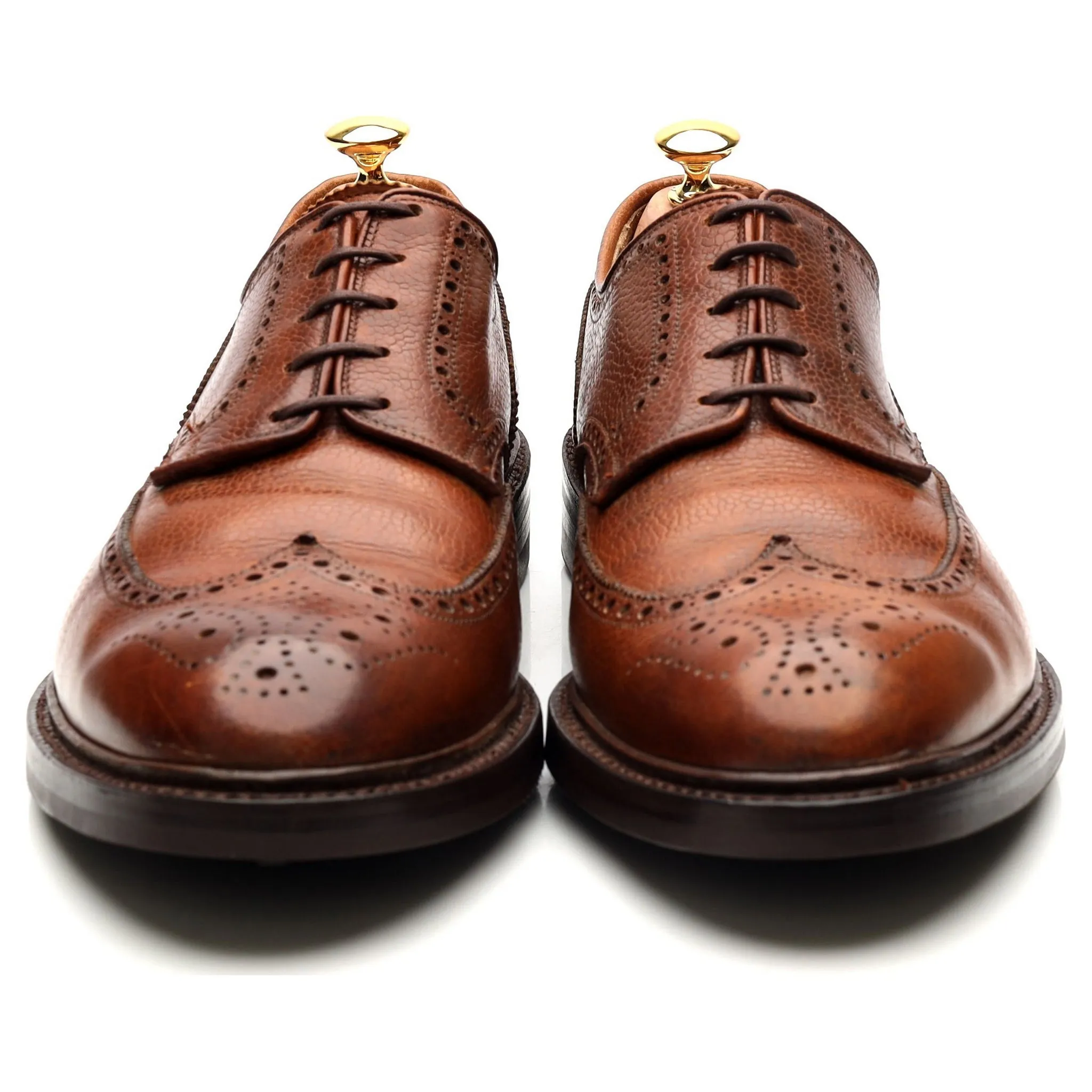 'Pembroke' Tan Brown Leather Derby Brogues UK 11 E