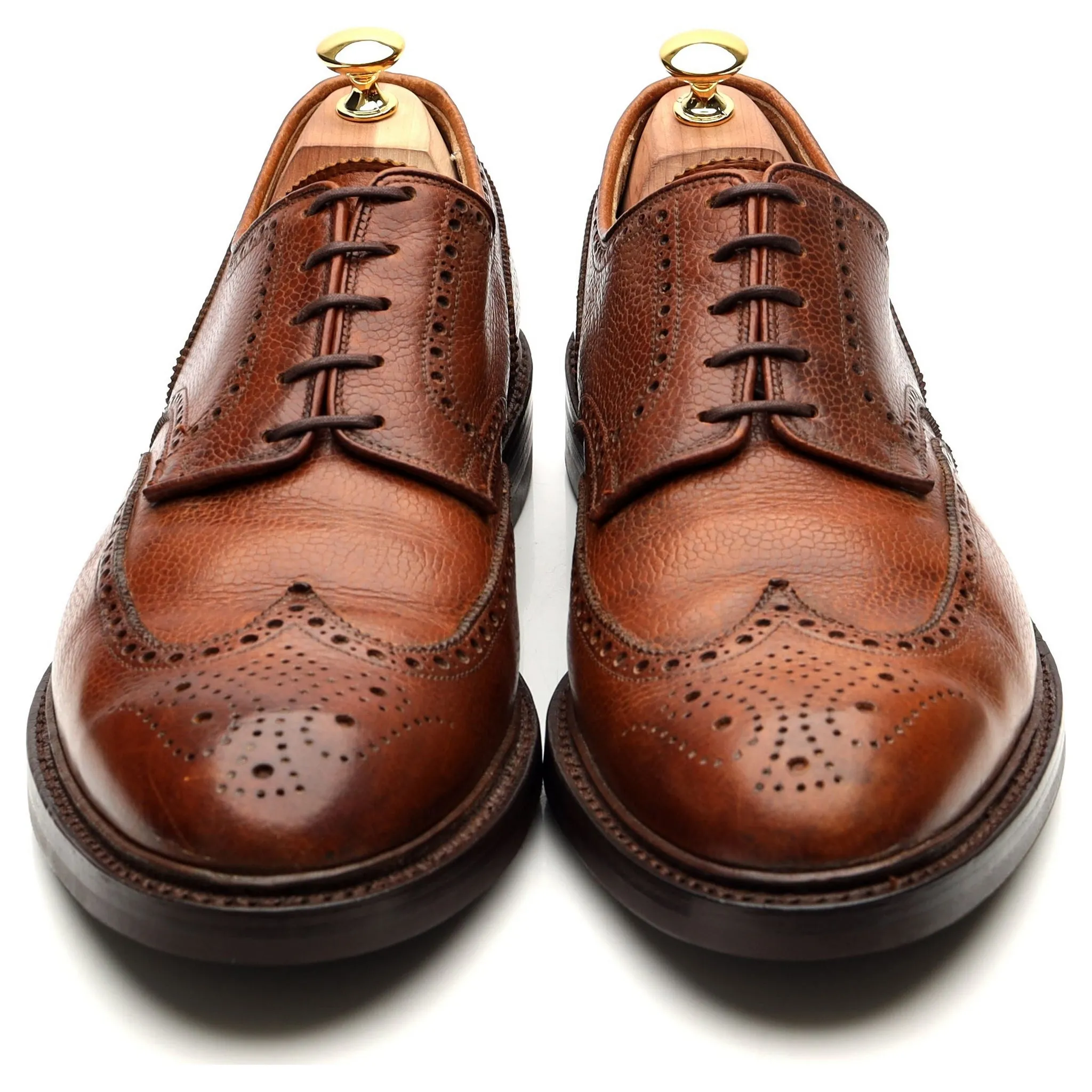 'Pembroke' Tan Brown Leather Derby Brogues UK 11 E