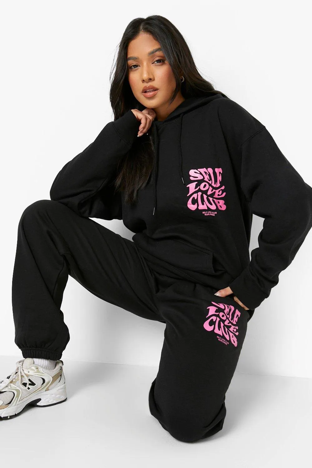 Petite Self Love Club Printed Tracksuit