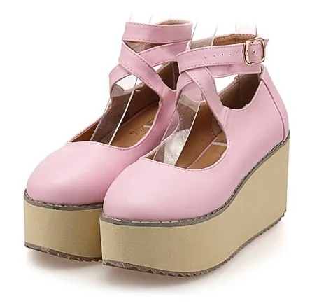 Lolita Pink Wedge Platform Creepers