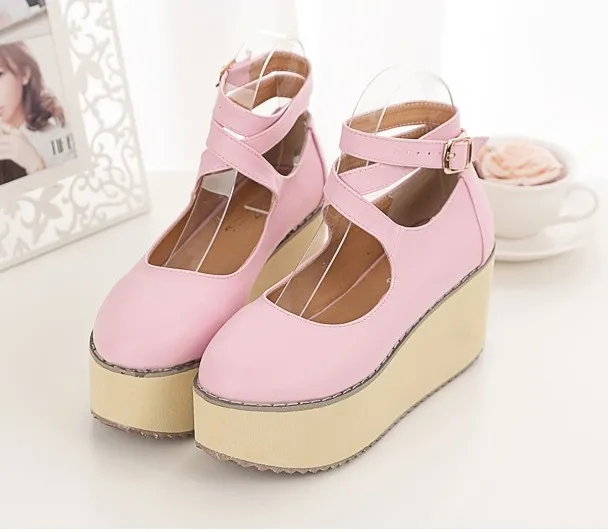 Lolita Pink Wedge Platform Creepers