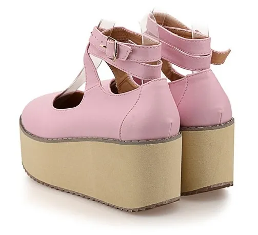 Lolita Pink Wedge Platform Creepers